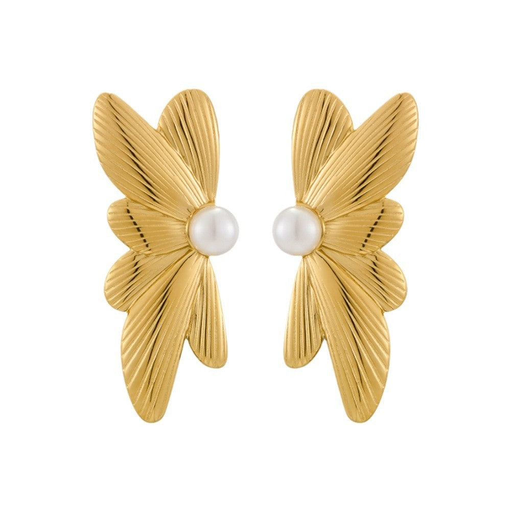 Wholesale Personality 304 Stainless Steel Women Earrings Golden Irregular Oval Earrings Valentine's Day Gift Jewelry
